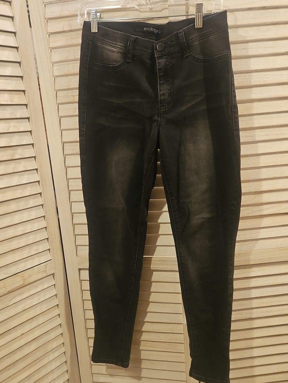 Eva Longoria Black High-Waist Skinny Jeans for Women, 10S